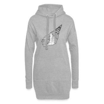Meeresschnecke mit Mustern im künstlerischen Stil - Hoodie-Kleid - Grau meliert - Vorne