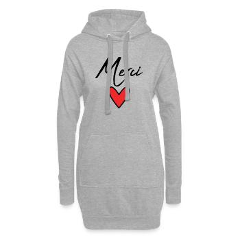 VIELEN DANK. GELIEBTE. HERZ. MEISTER. DANKE HERRIN. - Hoodie-Kleid - Grau meliert - Vorne