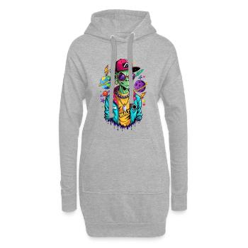 Galaxy Street Alien - Hoodie-Kleid - Grau meliert - Vorne