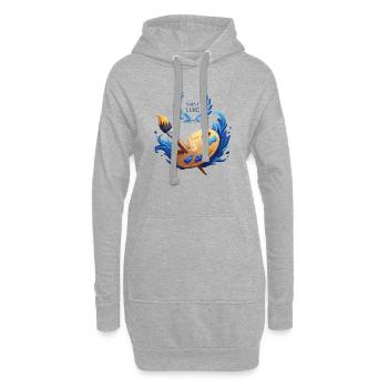 Saint Luc : Vision artistique - Sweat-shirt à capuche long Femme - gris chiné - Devant
