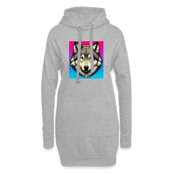 Wolf - Hoodie Dress - heather grey - Front
