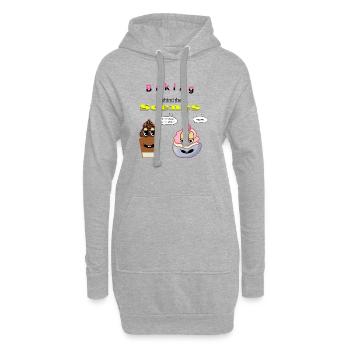 Pâtisserie dans les coulisses Conception de dessin animé - Sweat-shirt à capuche long Femme - gris chiné - Devant