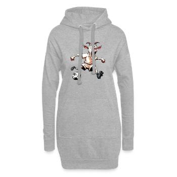 Ziegen Fussball - Hoodie-Kleid - Grau meliert - Vorne