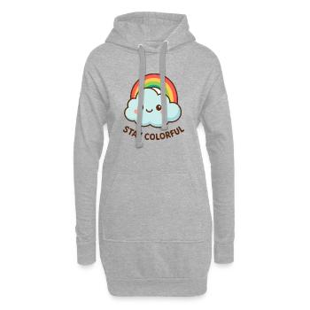 Joli motif arc-en-ciel avec des nuages - Sweat-shirt à capuche long Femme - gris chiné - Devant
