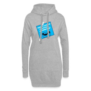 Humoristisches Zitat auf blauem Sofa - Hoodie-Kleid - Grau meliert - Vorne