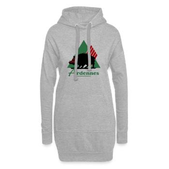logo emblématique du département des Ardennes - Sweat-shirt à capuche long Femme - gris chiné - Devant