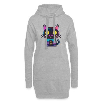 Chat Halloween Chat - Sweat-shirt à capuche long Femme - gris chiné - Devant