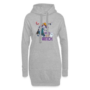 Halloween Hexe - Hoodie-Kleid - Grau meliert - Vorne