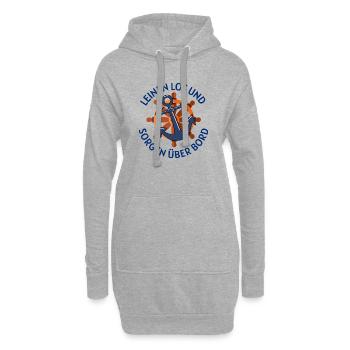 Leinen Los und Sorgen Über Bord - Hoodie-Kleid - Grau meliert - Vorne