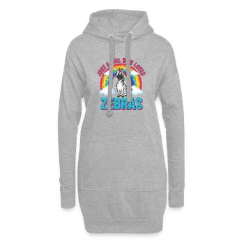 Süßes Zebra Cartoon Regenbogen Mädchen Spruch - Hoodie-Kleid - Grau meliert - Vorne