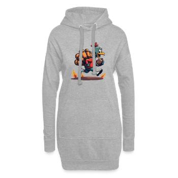 Thanksgiving Football Truthahn - Hoodie-Kleid - Grau meliert - Vorne