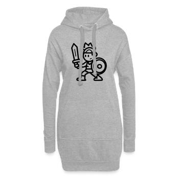 Krieger - Hoodie-Kleid - Grau meliert - Vorne