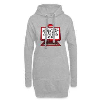 Silent Night Gaming Night All Calm Screens Bright - Hoodie-Kleid - Grau meliert - Vorne