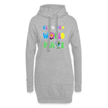 Alt F4 Welt Frieden Lustiges Spieldesign - Hoodie-Kleid - Grau meliert - Vorne