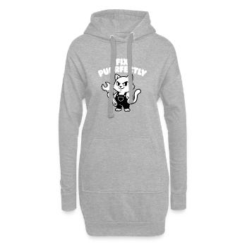 Fix Purrfectly Katze Mechaniker - Hoodie-Kleid - Grau meliert - Vorne