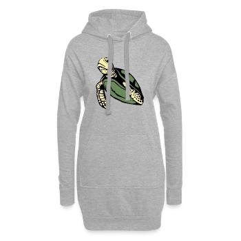 Tortue Tortues - Sweat-shirt à capuche long Femme - gris chiné - Devant
