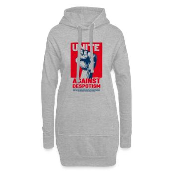 Vereint Gegen Despotismus - Hoodie-Kleid - Grau meliert - Vorne