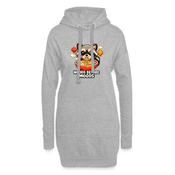 Nouilles ramen avant Moods Raccoon - Sweat-shirt à capuche long Femme - gris chiné - Devant