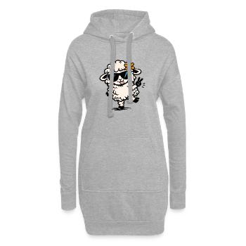Tanzendes Schaf – Lustige Illustration mit Style - Hoodie-Kleid - Grau meliert - Vorne
