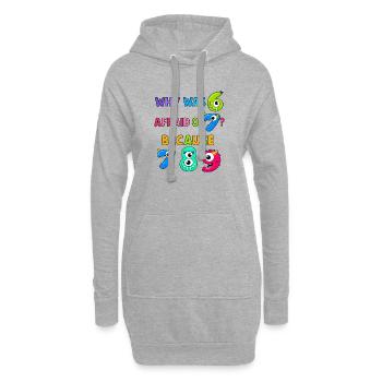 Nombres mathématiques Pourquoi Dino avait-il peur - Sweat-shirt à capuche long Femme - gris chiné - Devant