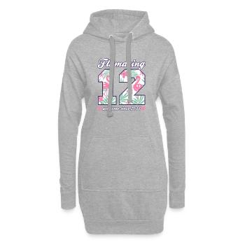 Idée cadeau pour la fille des Flamants Flamants pour le 12e anniversaire 2026 - Sweat-shirt à capuche long Femme - gris chiné - Devant