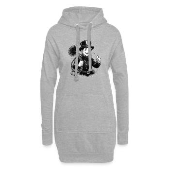 Fröhlicher Schornsteinfeger Cartoon - Hoodie-Kleid - Grau meliert - Vorne