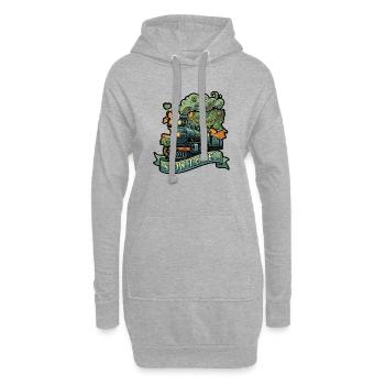 Langsamer Dampfzug - Hoodie-Kleid - Grau meliert - Vorne