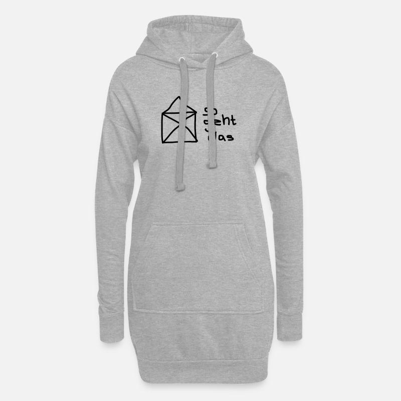 So geht das: Envelope Handlettering - Hoodie-Kleid - Grau meliert