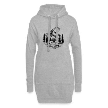 Berge Landschaft Wald - Hoodie-Kleid - Grau meliert - Vorne