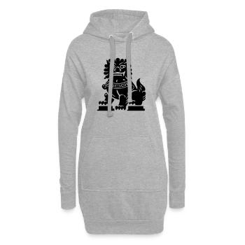 Lion chinois - Sweat-shirt à capuche long Femme - gris chiné - Devant