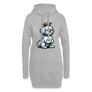 Malteser Propriétaire Maltese Lovers - Sweat-shirt à capuche long Femme - gris chiné - Devant