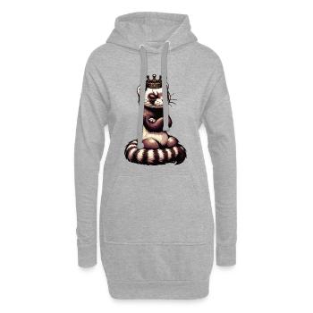 Frettchen Frettchenhalter Frettchenbesitzer - Hoodie-Kleid - Grau meliert - Vorne
