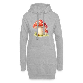 Illustration de champignon rouge Motif de la nature - Sweat-shirt à capuche long Femme - gris chiné - Devant