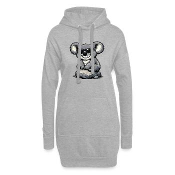 Cooler Koala auf Stein mit Sonnenbrille - Hoodie-Kleid - Grau meliert - Vorne