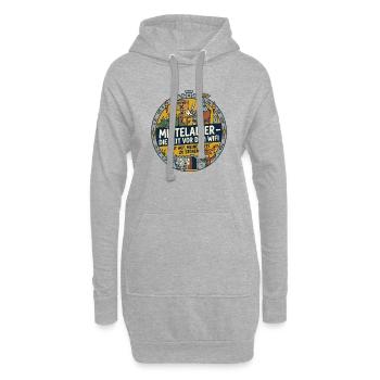 Mittelalter kein WLAN lustiger Spruch - Hoodie-Kleid - Grau meliert - Vorne