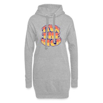 Taxer les riches - Sweat-shirt à capuche long Femme - gris chiné - Devant