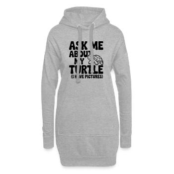 Frag mich nach Schildkröten (ich habe Bilder) - Hoodie-Kleid - Grau meliert - Vorne
