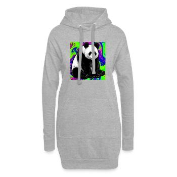panda - Sweat-shirt à capuche long Femme - gris chiné - Devant