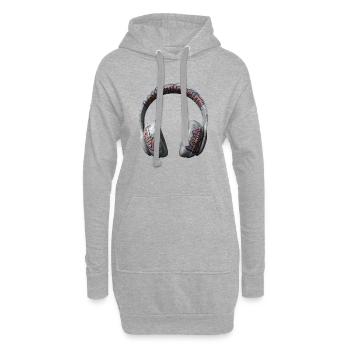 Pensées bruyantes Casques graffitis - Sweat-shirt à capuche long Femme - gris chiné - Devant