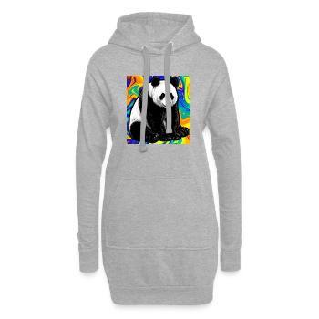 panda - Sweat-shirt à capuche long Femme - gris chiné - Devant