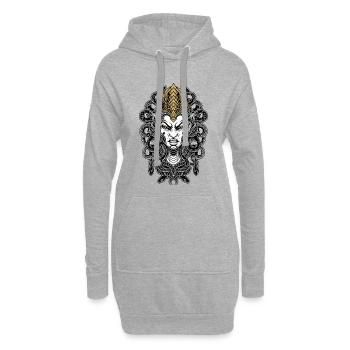 Medusa-Gorgon-Maske Gold und Weiß Mythologisch - Hoodie-Kleid - Grau meliert - Vorne