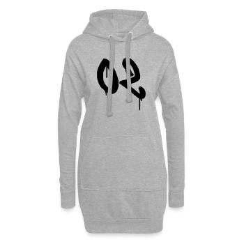 Nombre 02 Style Graffiti Urbain - Sweat-shirt à capuche long Femme - gris chiné - Devant