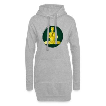 Yoga Mann Grün Meditation Zen Wellness Pose  - Hoodie-Kleid - Grau meliert - Vorne
