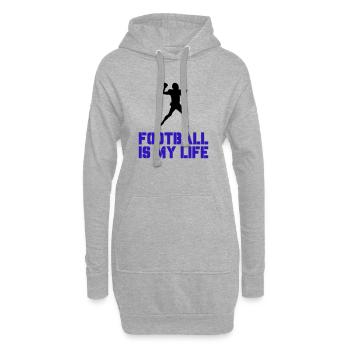 Football is my Life - Hoodie-Kleid - Grau meliert - Vorne
