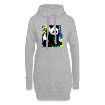 panda - Sweat-shirt à capuche long Femme - gris chiné - Devant