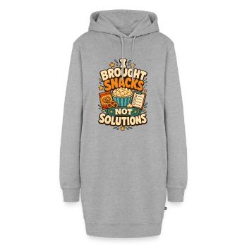 I Brought Snacks Not Solutions - Hoodie-Kleid - Grau meliert - Vorne