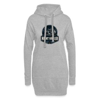TRANSPORTEUR DE NUIT Chauffeur de camion Conduite de nuit - Sweat-shirt à capuche long Femme - gris chiné - Devant