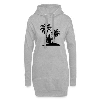 Palmiers pour fête de vacanciers - Sweat-shirt à capuche long Femme - gris chiné - Devant