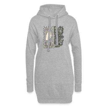 Gottes Nahrung Vs Fabrikfrass - Hoodie-Kleid - Grau meliert - Vorne