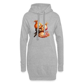 Zwiebeln tanzend - Hoodie-Kleid - Grau meliert - Vorne
